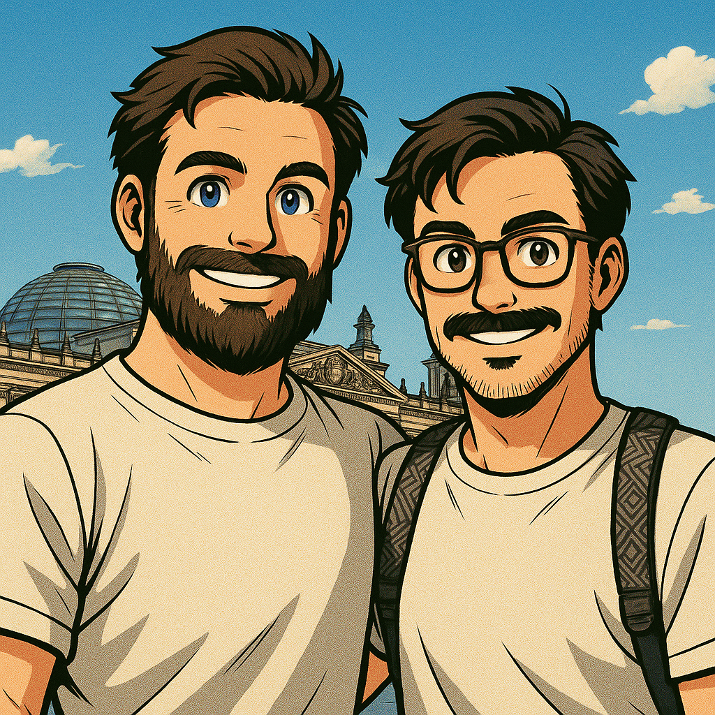 Julian and Paul smiling together